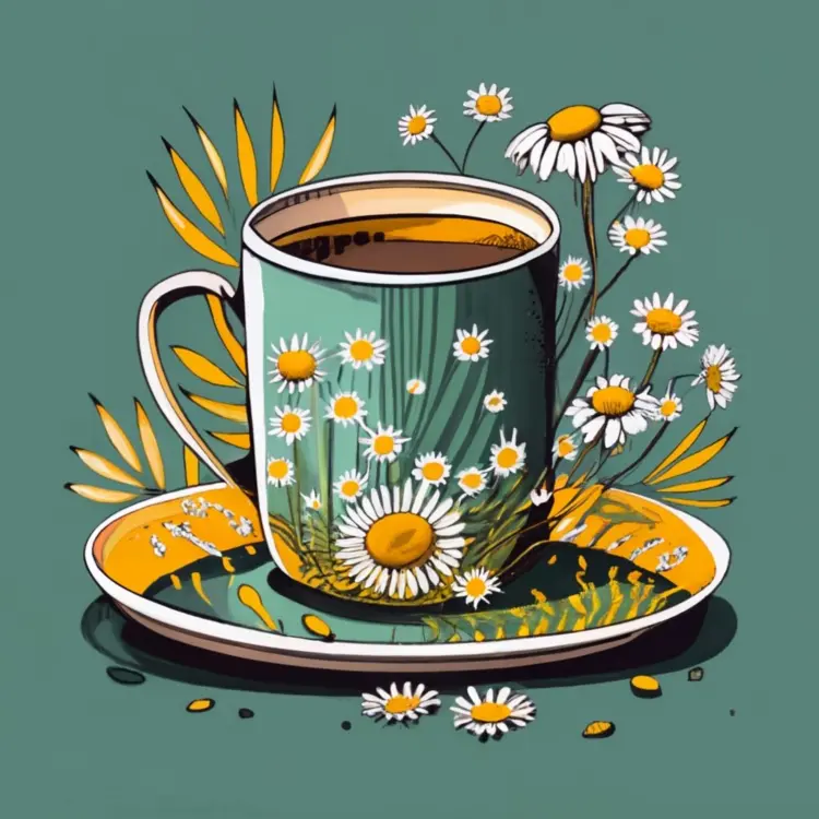 Floral Chamomile Tea in Cup
