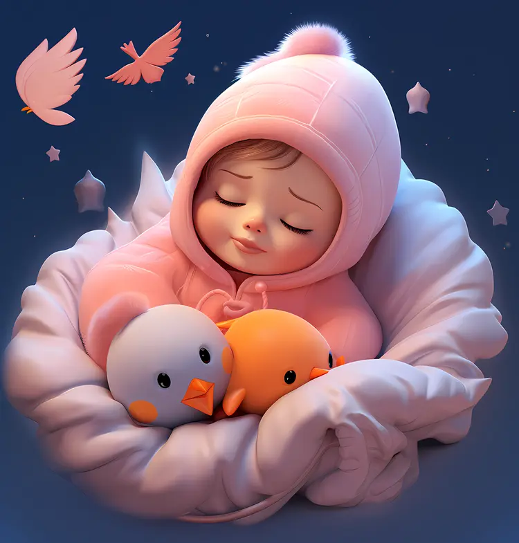 Sleeping Baby with Toys