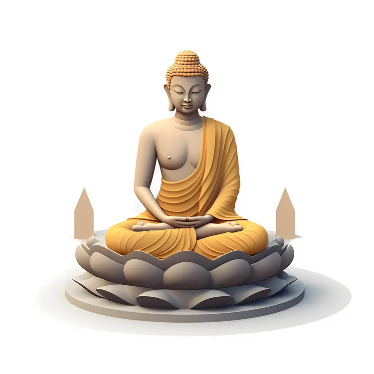 Golden Buddha Statue on Lotus