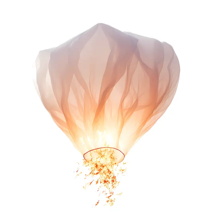 Sky Lantern with Fire
