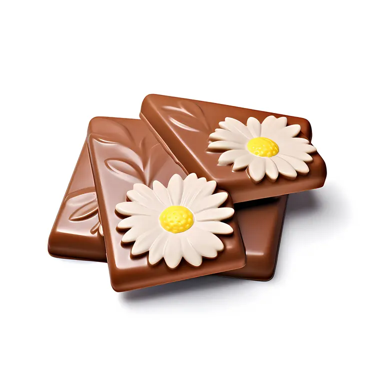 Chocolate Bars with Daisy Flower Decorations