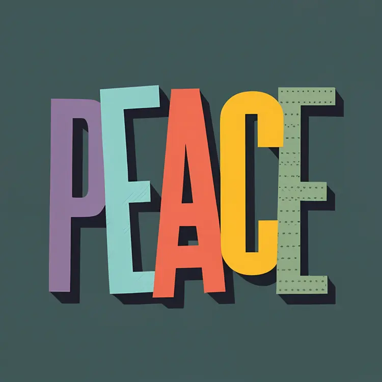 Colorful Peace Word Art