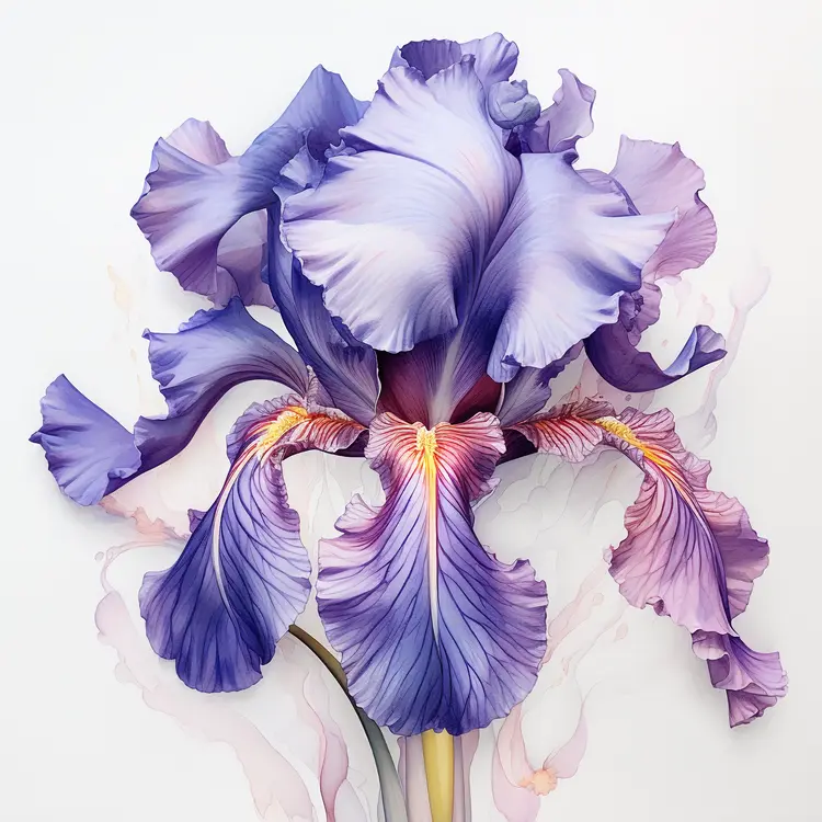 Beautiful Purple Iris Flower in Full Bloom