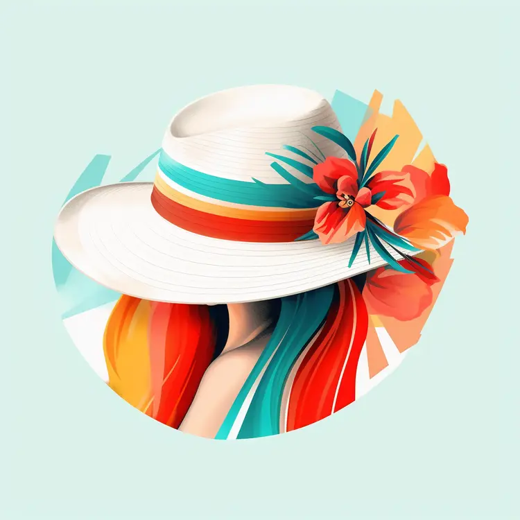 Stylish Summer Hat with Floral Decoration