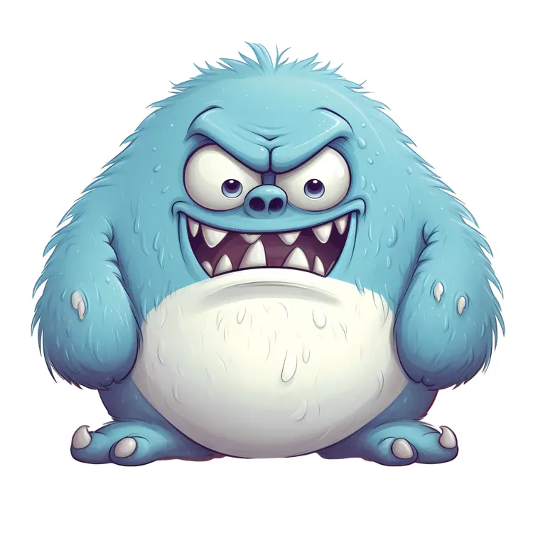 Blue Monster with Sharp Teeth