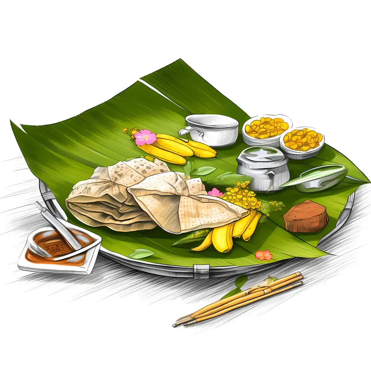 Traditional Banana Leaf Platter