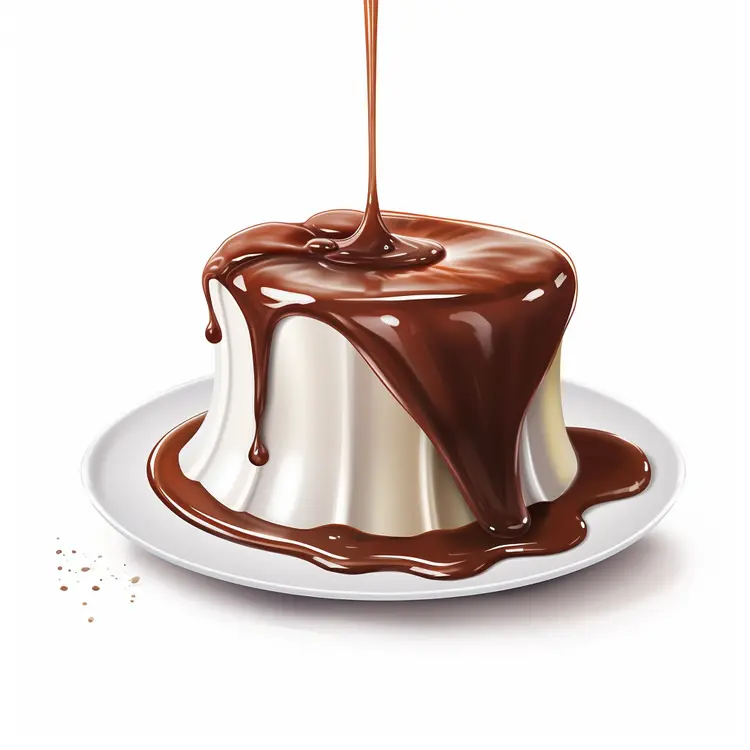 Panna Cotta with Chocolate Sauce