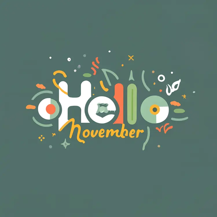 Colorful Doodle Hello November