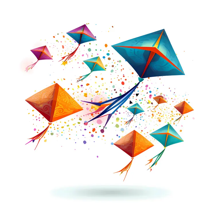 Colorful Kites Flying in the Sky