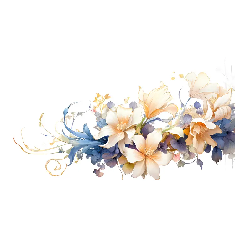 Blue and Peach Floral Arrangement