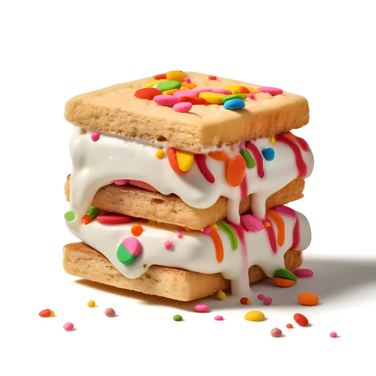 Ice Cream Sandwich with Colorful Sprinkles