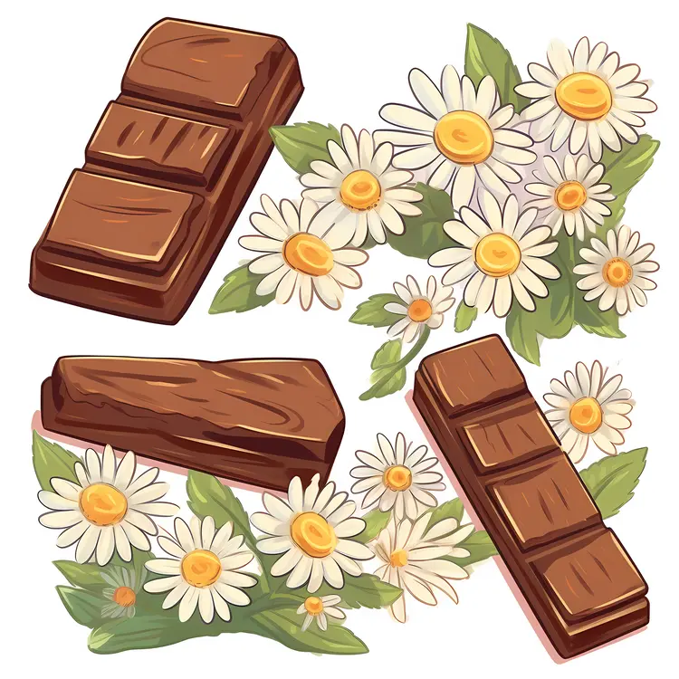 Chocolate Bars with Daisies