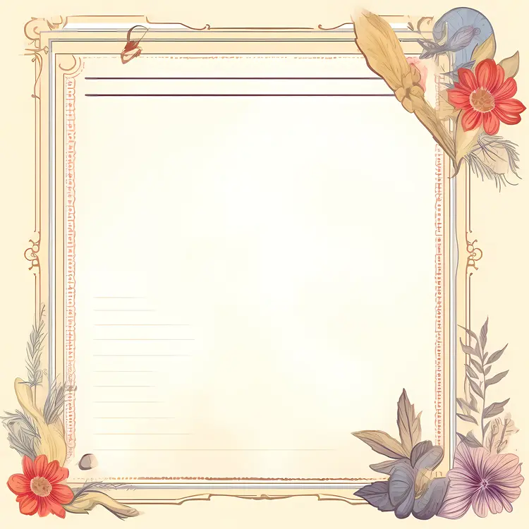 Vintage Floral Decorative Frame