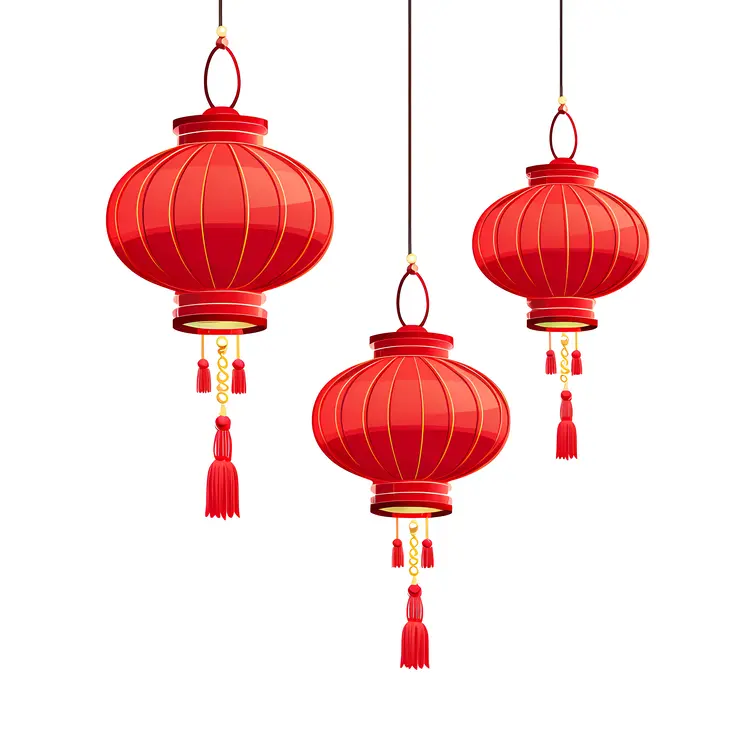 Traditional Red Lanterns for Chinese New Year Celebration