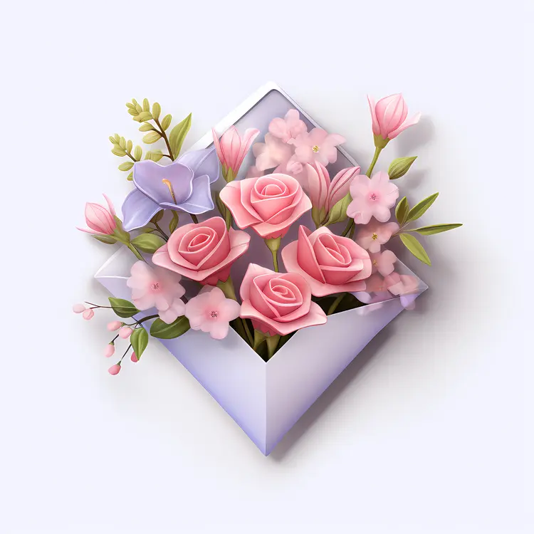 Delicate Floral Composition in Envelope