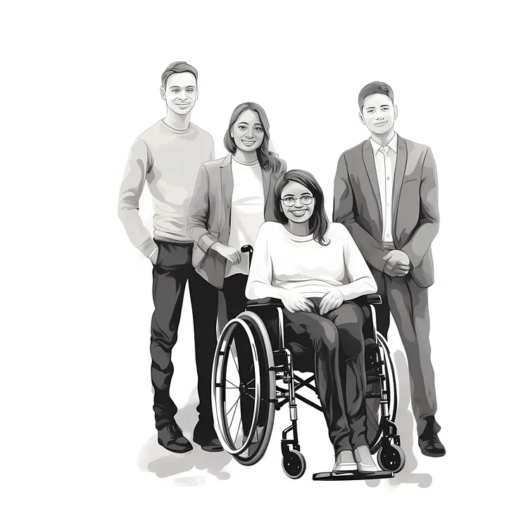 Professional Group with Wheelchair