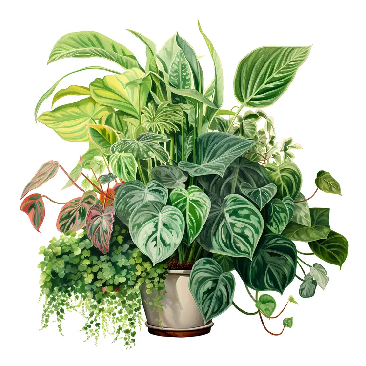 Green Potted Plants Illustration