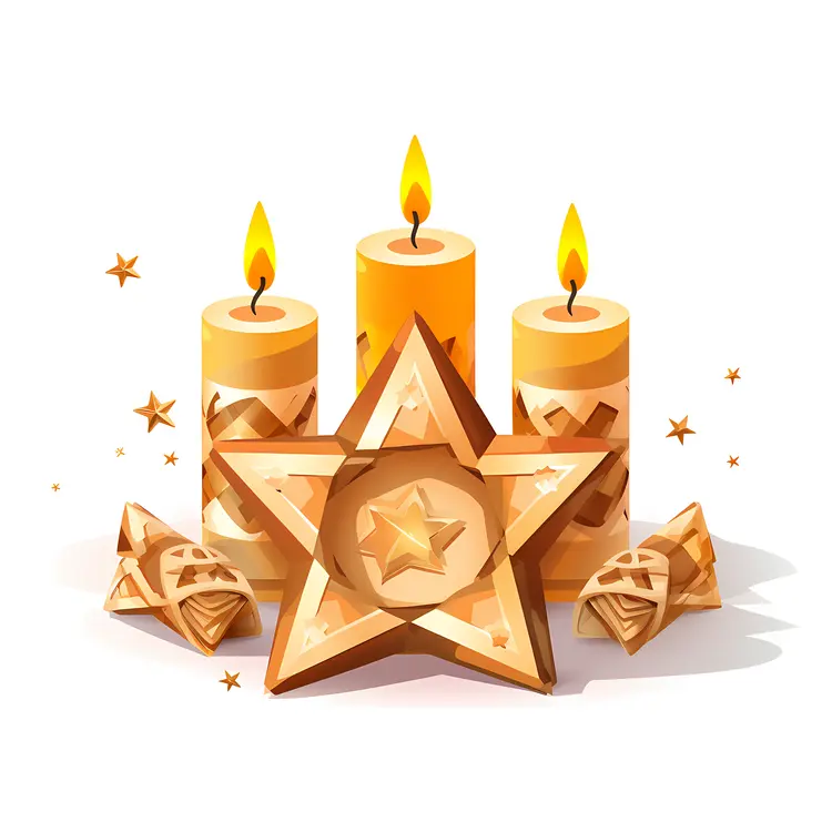 Golden Star with Candles