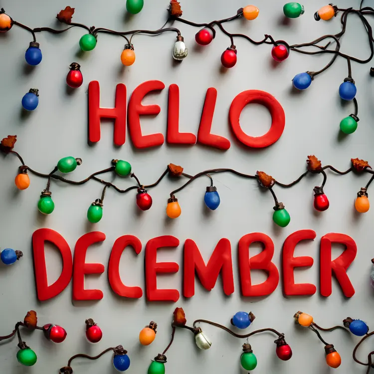 Hello December with Colorful Lights