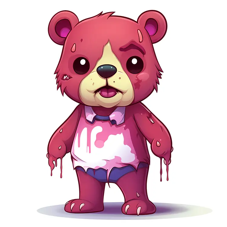 Melting Pink Cartoon Bear