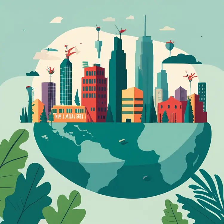 Cityscape with Greenery