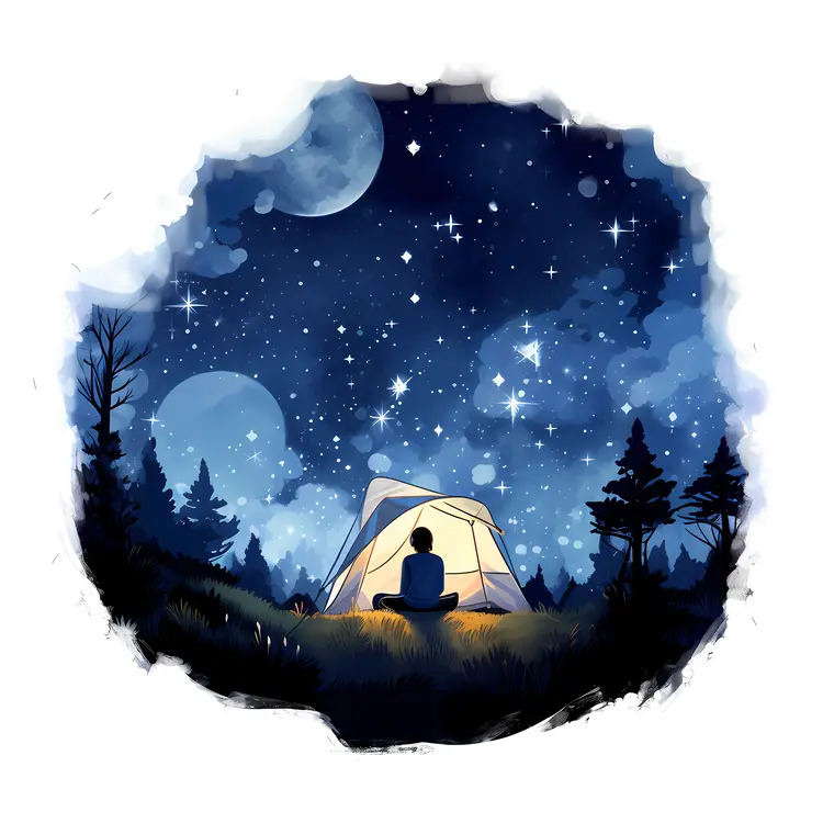 Peaceful Night Camping Under the Stars