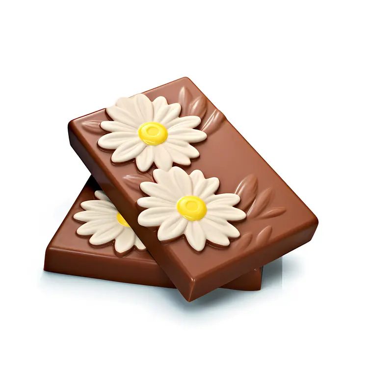 Chocolate Bars with Daisy Flower Decorations