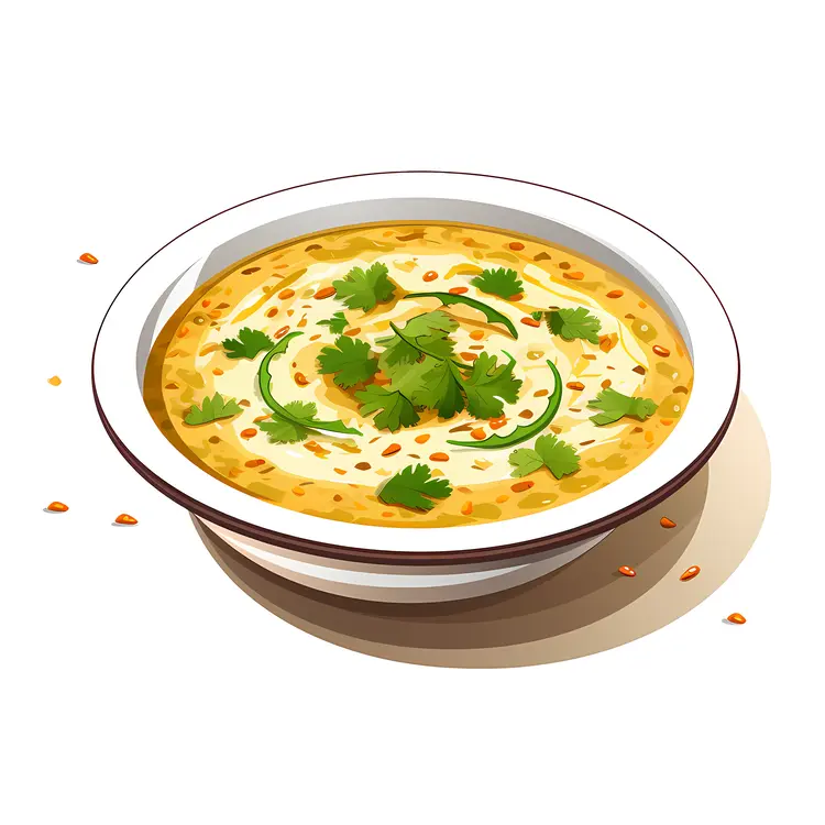 Delicious Creamy Soup with Cilantro Garnish