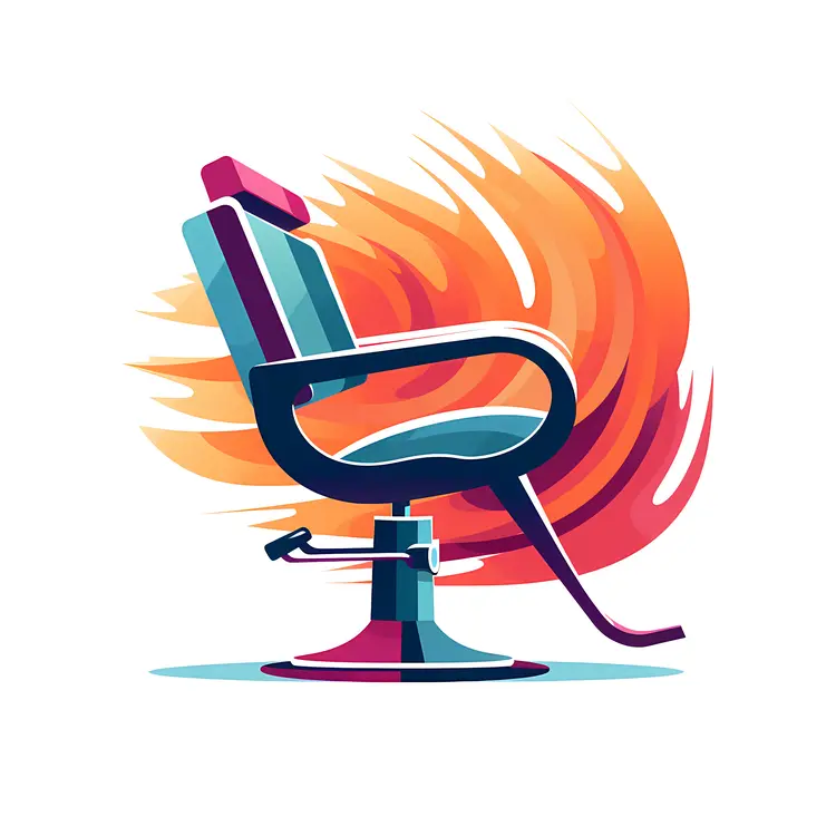 Barber Chair with Fiery Flames