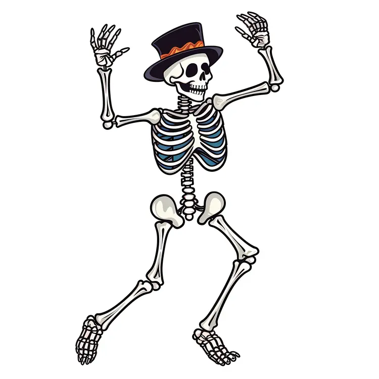 Dancing Skeleton with Top Hat