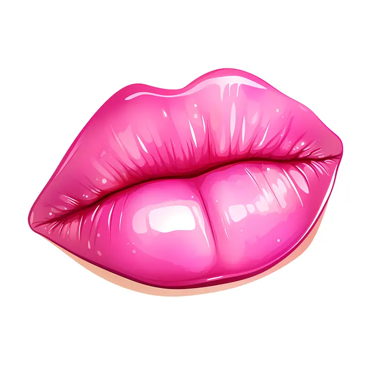 Glossy Pink Lips Illustration