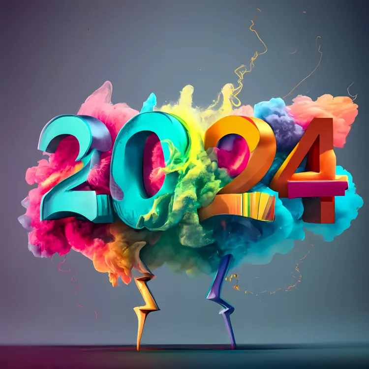 Vibrant 2024 with Smoke and Lightning