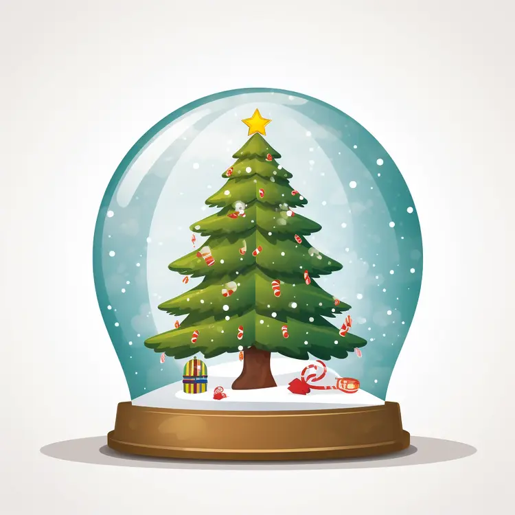 Christmas Tree in Snow Globe
