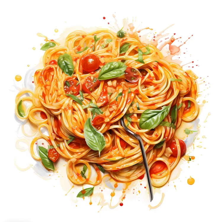 Delicious Spaghetti with Tomato Sauce and Basil