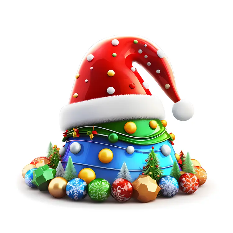 Colorful Christmas Hat with Ornaments
