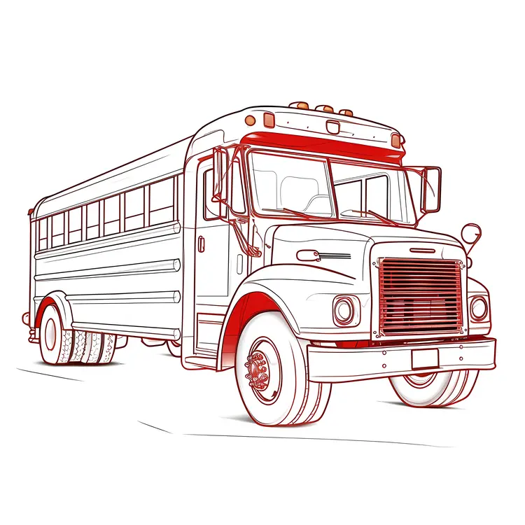 Red School Bus Illustration