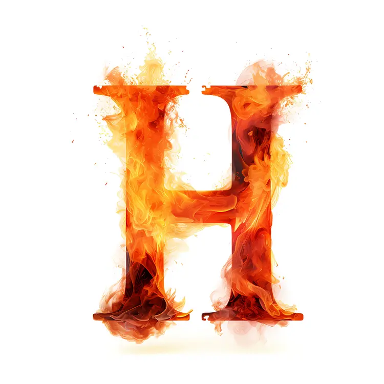 Blazing Fire Letter H