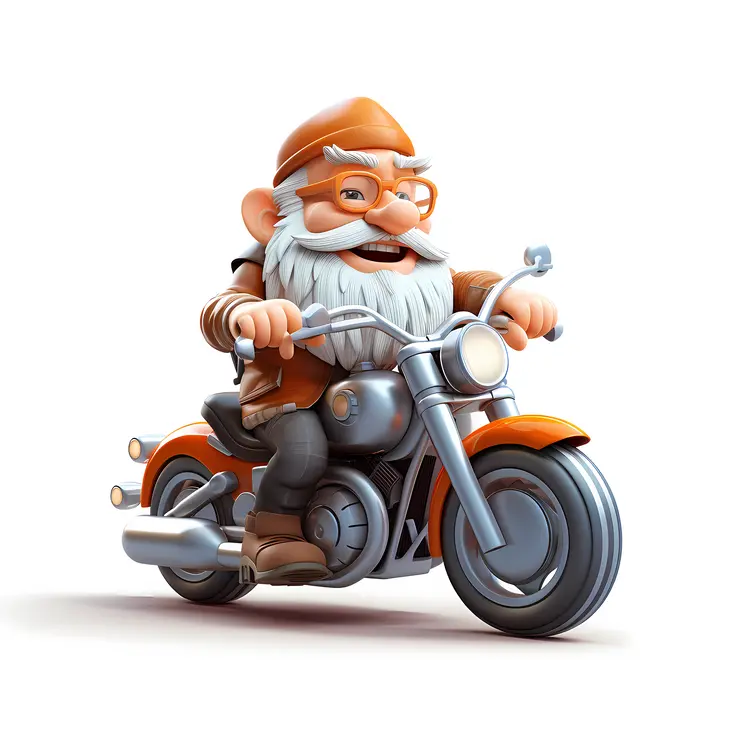 Gnome Riding a Motorcycle