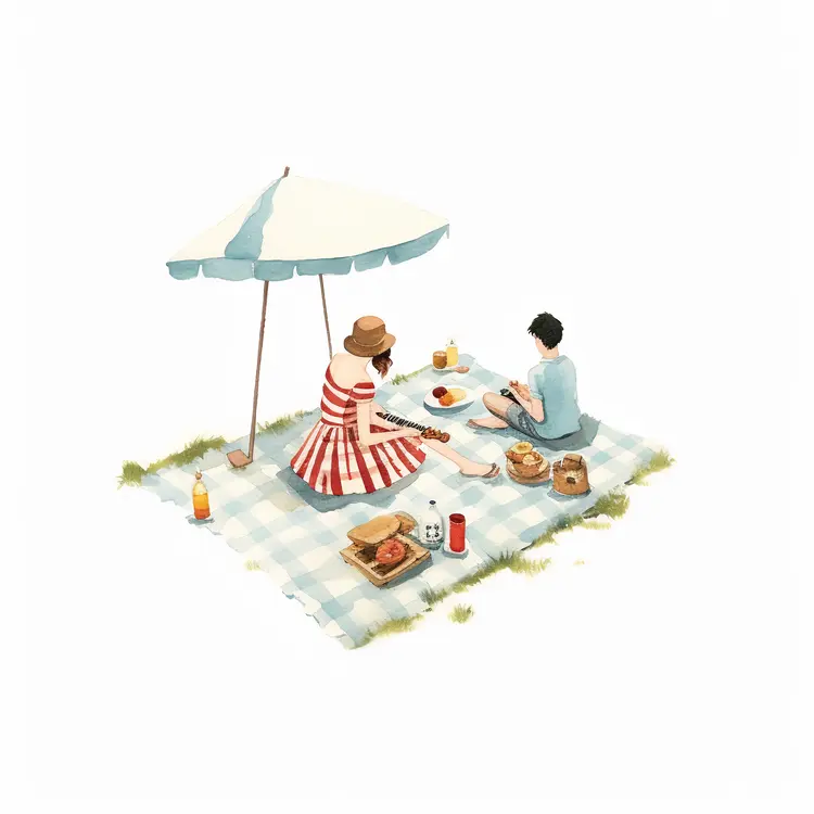 Cozy Picnic Under the Umbrella