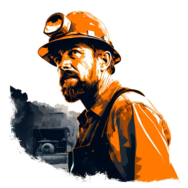 Focused Miner in the Field