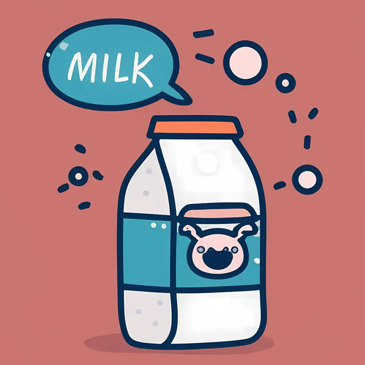Cute Milk Carton with Cow