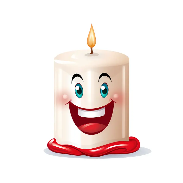 Smiling Candle with Flame
