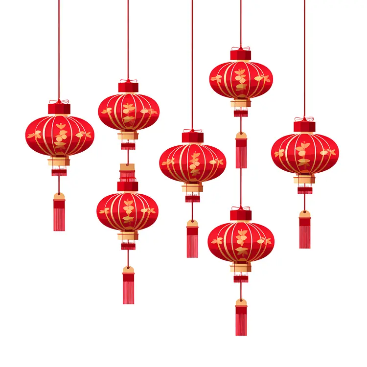Traditional Red Lanterns for Chinese New Year Celebration