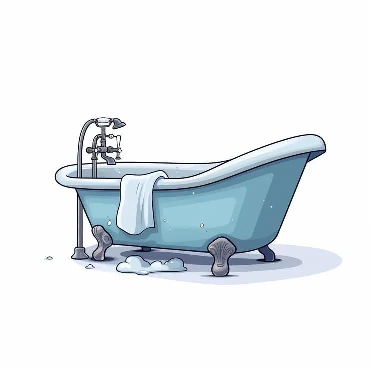 Simple Bathtub with Towel