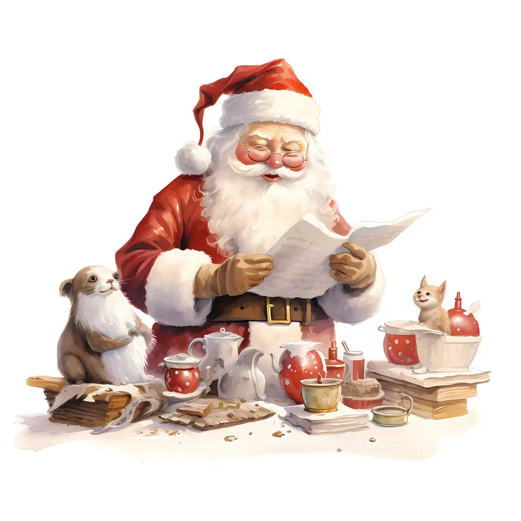 Santa Claus Reading a List