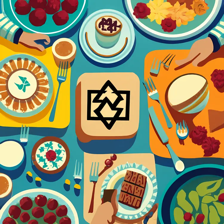 Illustration of Food on Table for Dining