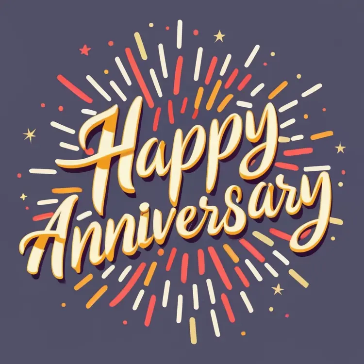 Happy Anniversary Celebration with Confetti
