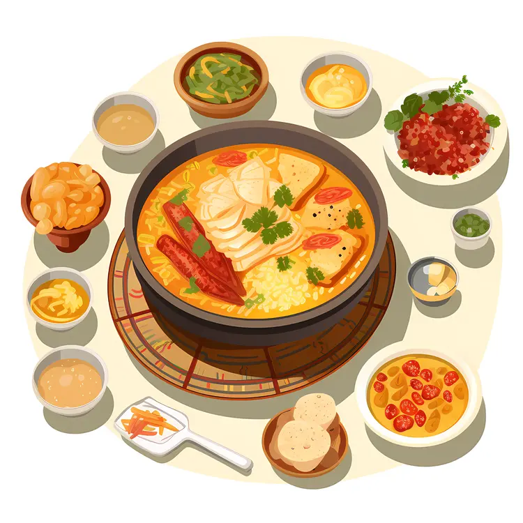 Seafood Soup with Rice and Vegetables