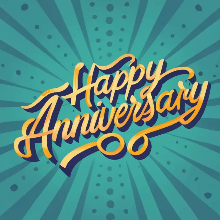 Vibrant Happy Anniversary Text