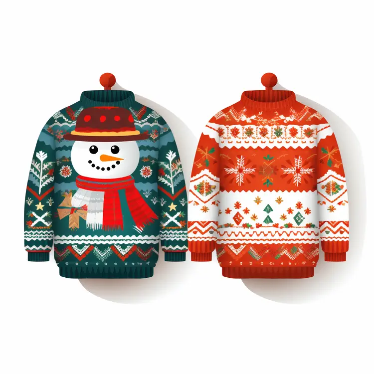 Festive Christmas Sweaters with Snowman Design